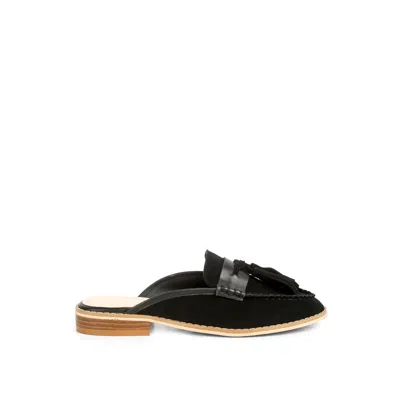 Rag & Co Women's Edmanda Tassle Detail Leather Mules In Black