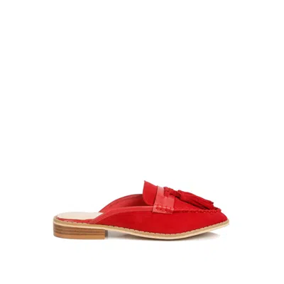 Rag & Co Women's Edmanda Tassle Detail Leather Mules In Red