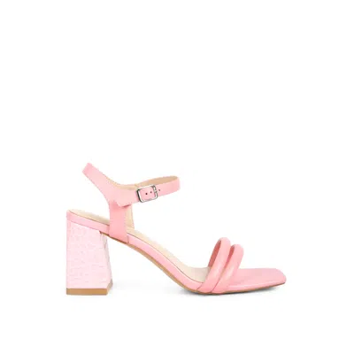 Rag & Co Women's Edyta Ankle Strap Block Heel Sandals In Pink By