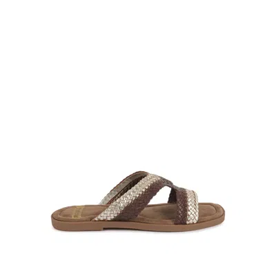 Rag & Co Women's Eirata Braided Real Leather Slip-on Flats In Brown By