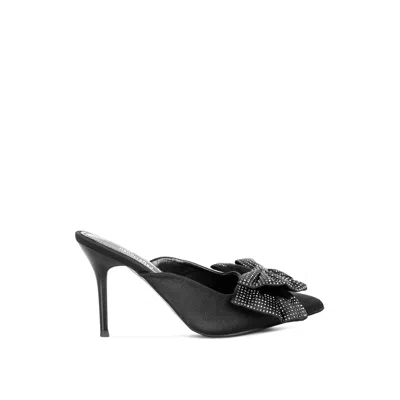Rag & Co Women's Elisda Embellished Bow High Heel Mules In Black By