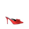 Rag & Co Elisda Red Diamante Bow Heeled Mules In Red