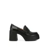 Rag & Co Women's Elspeth Heeled Platform Leather Loafers In Black In Black