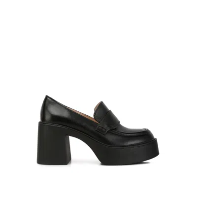 Rag & Co Women's Elspeth Heeled Platform Leather Loafers In Black