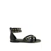 Rag & Co Emmeth Studs Embellished Black Flat Gladiator Sandals In Black