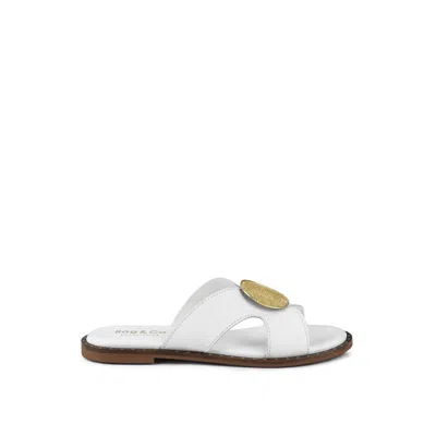 Rag & Co Women's Eudora Embellished White Slip-ons