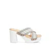 Rag & Co Women's Finley Raffia High Block Heel Clogs In White In White