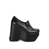 Rag & Co Women's Gilliam Black High Platform Wedge Loafers In Black