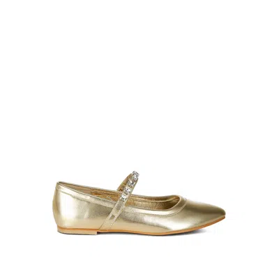 Rag & Co Women's Gloxinia Metallic Mary Jane Ballerinas In Gold