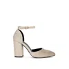 Rag & Co Culver Rhinestone Embellished Block Heel Sandals In Beige In Gold