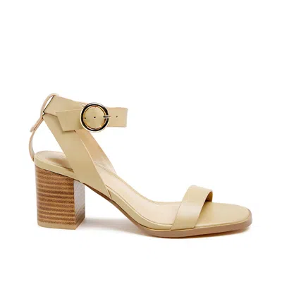 Rag & Co Women's Gold Dolph Stack Block Heeled Sandal In Nude