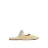 Rag & Co Women's Gold Geode Pearl Embellished Slip On Mules In Beige In Gold