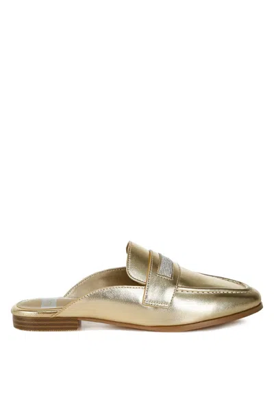 Rag & Co Women's Gold Piscola Rhinestones Slip On Mules