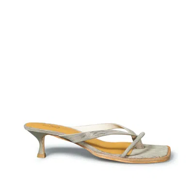 Rag & Co Women's Gold Winslet Heeled Thong Sandal In Bronze
