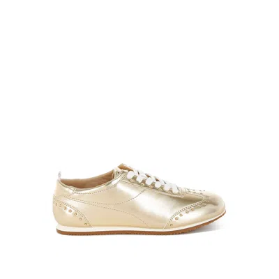 Rag & Co Women's Gold Yorika Studded Metallic Pleather Sneakers