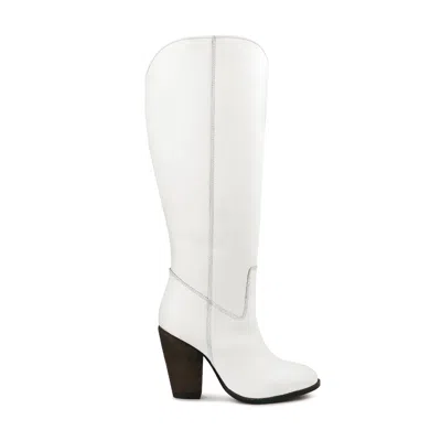 Rag & Co Women's Great-storm White Leather Calf Boots