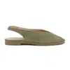 Rag & Co Gretchen Green Slingback Flat Sandals In Green