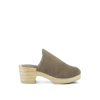 Rag & Co Women's Grey Darcie Suede Clogs In Taupe By  In Gray