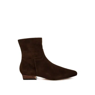 Rag & Co Women's Hakra Flared Heel Suede Boots In Brown