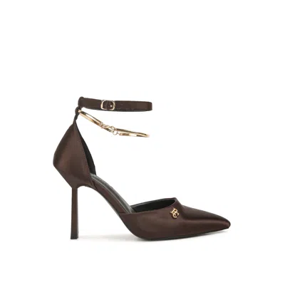 Rag & Co Women's Hobnob Anklet Embellishment Stiletto Sandals In Dark Brown By