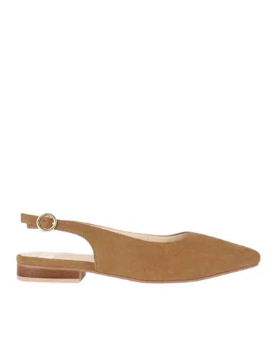 Rag & Co Women's Hocane Real Suede Leather Slingback Sandals In Tan In Multi