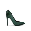 Rag & Co Hornet Green Satin Stiletto Pump Sandals In Green