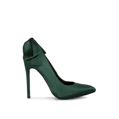 Rag & Co Hornet Green Satin Stiletto Pump Sandals