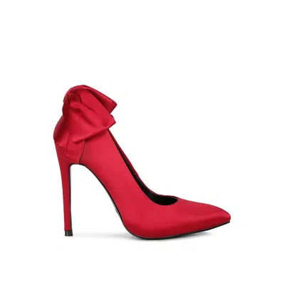 Rag & Co Women's Hornet Red Satin Stiletto Pump Sandals