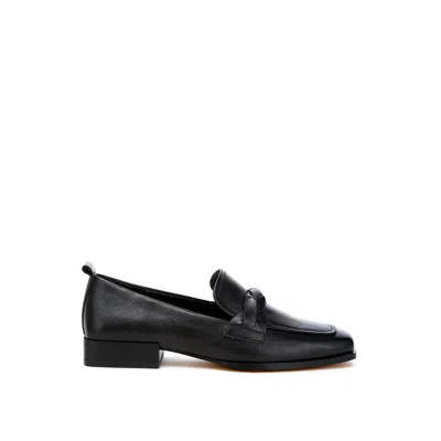 Rag & Co Women's Hostess Genuine Leather Braided Loafers In Black By