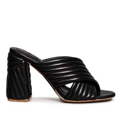 Rag & Co Women's Hutton Black Vintage Quilted High Heeled Sandal