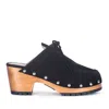 Rag & Co Women's Iroko Suede Tie Detail Stud Clogs In Black In Black