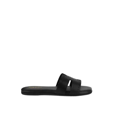 Rag & Co Women's Ivanka Black Cut Out Slip On Sandals