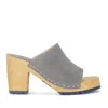 Rag & Co Women's Jarrah Grey Suede Slide Heel Clogs In Grey