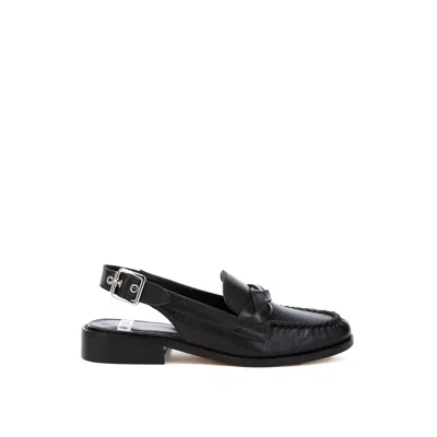 Rag & Co Women's Jemykin Genuine Leather Loafer Sandals In Black By