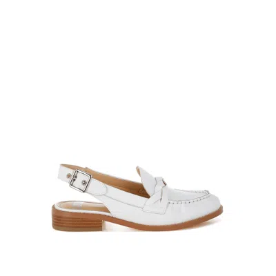 Rag & Co Women's Jemykin Genuine Leather Loafer Sandals In White