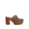 Rag & Co Jeydena Raffia Platform Clogs In Brown In Brown