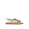 Rag & Co Women's Kanon Metallic Pleather Criss-cross Flats In Gold In Gold
