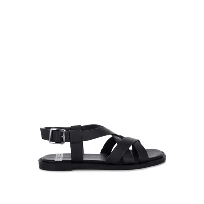 Rag & Co Women's Kapaka Real Leather Flat Gladiator Sandals In Black By