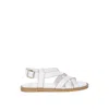 Rag & Co Women's Kapaka Real Leather Flat Gladiator Sandals In White In White