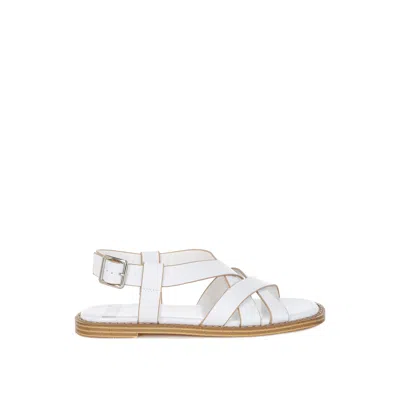 Rag & Co Women's Kapaka Real Leather Flat Gladiator Sandals In White