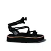 Rag & Co Kendall Strings Platform Leather Sandal In Black In Black