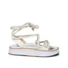 Rag & Co Women's Kendall Strings Platform Leather Sandal In White In White