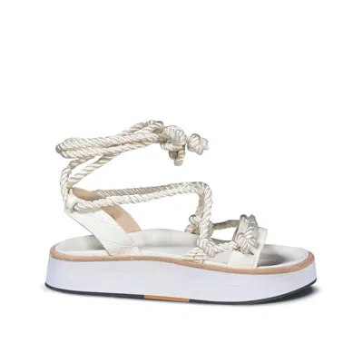 Rag & Co Women's Kendall Strings Platform Leather Sandal In White