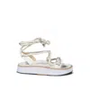 Rag & Co Women's Kendall Strings Platform Leather Sandal In White By  In White