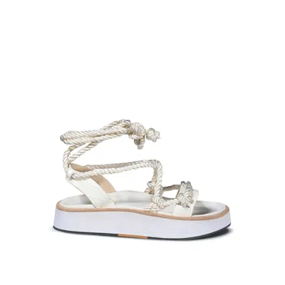Rag & Co Women's Kendall Strings Platform Leather Sandal In White By