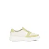 Rag & Co Kjaer Dual Tone Leather Sneakers In Green In Green