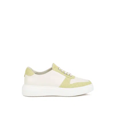 Rag & Co Kjaer Dual Tone Leather Sneakers In Green