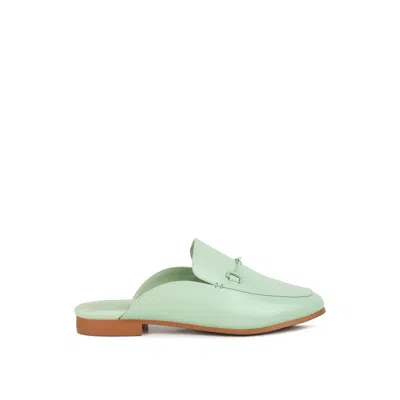 RAG & CO WOMEN'S KRISTY HORSEBIT EMBELLISHED MULES IN MINT GREEN