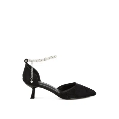Rag & Co Women's Laika Lace Kitten Heel Sandals In Black By