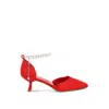Rag & Co Women's Laika Lace Kitten Heel Sandals In Red In Red